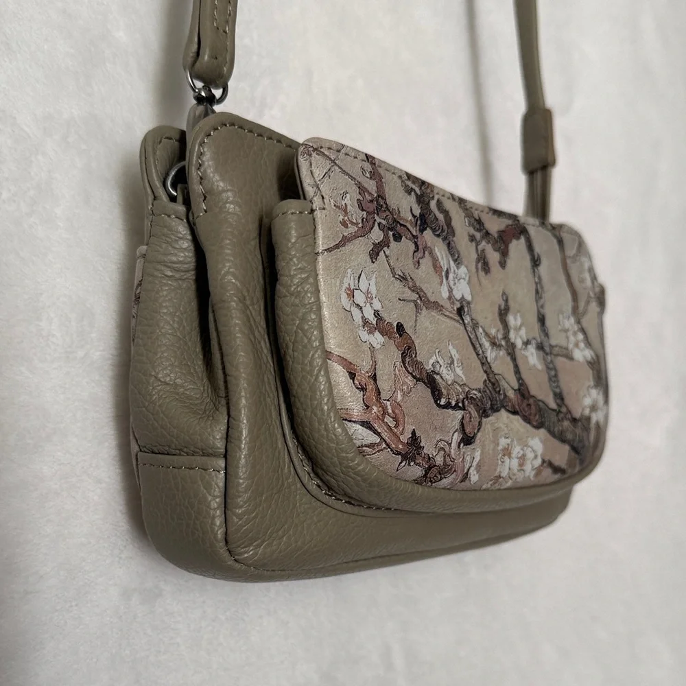 JEON ICON Los Angeles Leather Van Gogh Almond Blossom Art Wear Crossbody - Picture 4 of 12